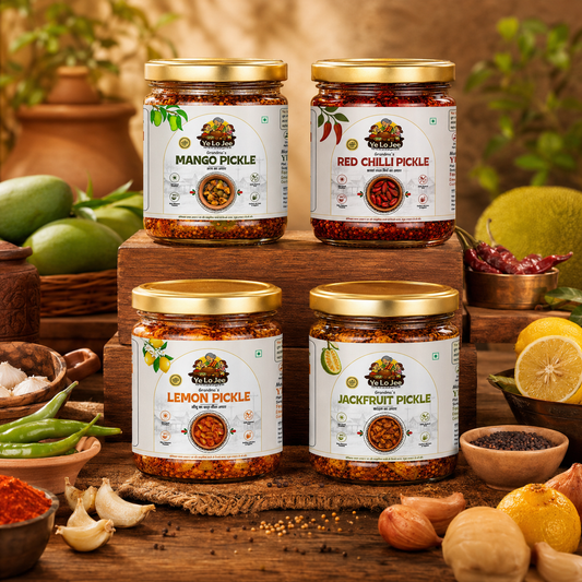 Mango, Red Chilli, Lemon, Jackfruit Pickles combo